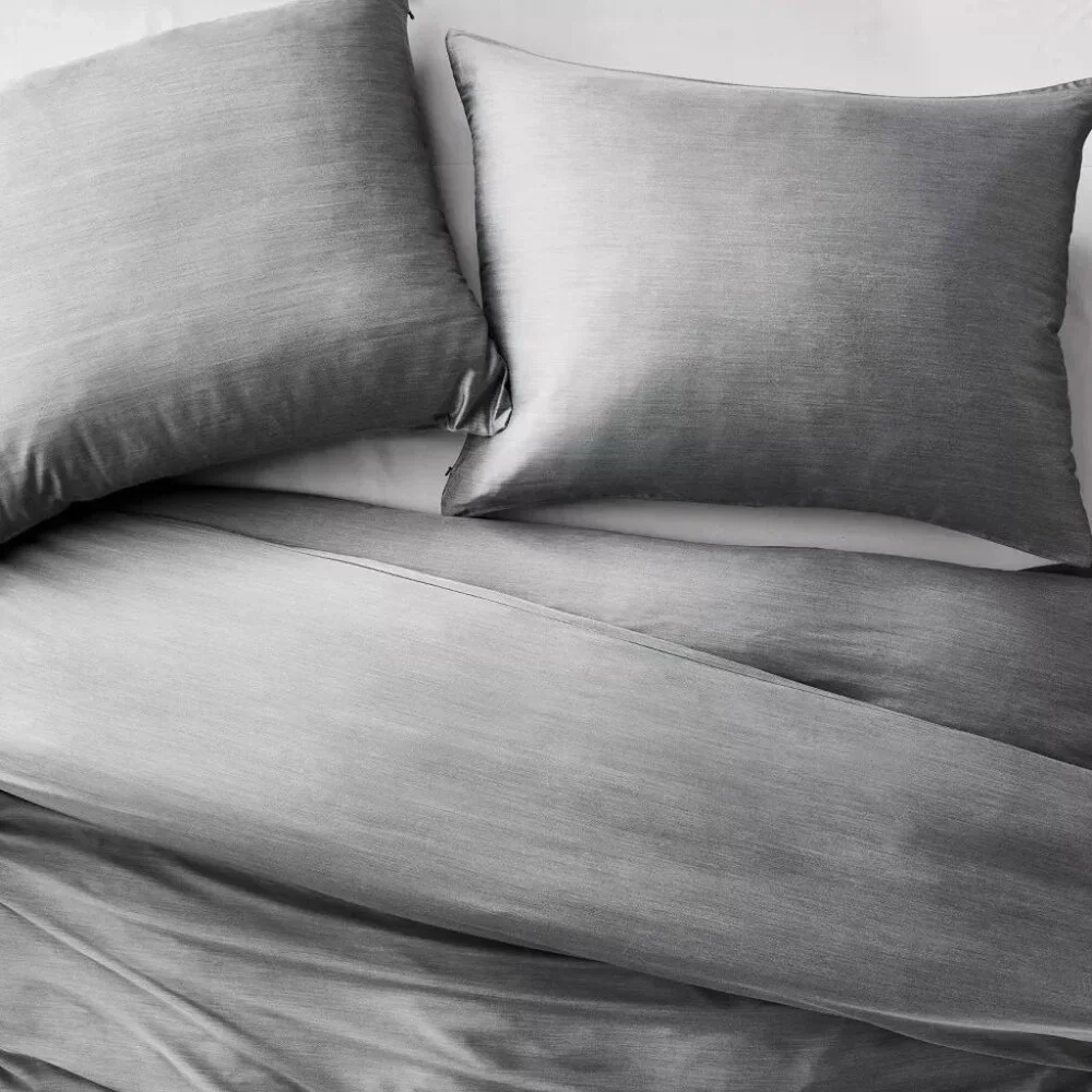 Casaluna Blissful Series King Size Dark Gray Bamboo Rayon 3 Piece Duvet Set